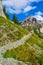 Bernese Alps footpath, snow mountains, Switzerland