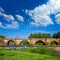 Bernesga river bridge in Leon Way of Saint James