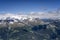 Bernina range and lake from above Poschiavo valley, Alps, Switzerland