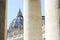 The Bernini`s columns against saint peter`s Basilica. Vatican city