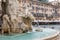 Bernini`s Fountain of the Four Rivers in empty Navona Square