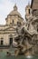 Bernini`s four rivers fountain sculpture, in the Piazza Navona, Rome