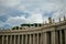 Bernini`s Saints Statues atop of St. Peter`s Square Colonnade, Vatican, Italy