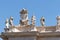 Bernini`s sculptures on top of the colonnade