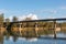 The Berri bridge crossing the over a calm river murray located in the river land at Berri South Australia on 20th June 2020