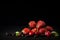 Berries closeup assorted fresh mix colorful arrangement in studio on dark background