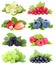 Berries collection strawberries blueberries grapes berry fruits fruit isolated on white