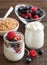 Berries, flakes and fresh greek yogurt