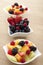 Berries and fruit in bowls