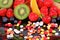 Berries, fruits, vitamins and nutritional supplements