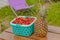 Berries pineapple food and table