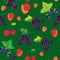 Berries seamless pattern - strawberry, blackberry,