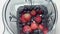 Berries for smoothie in blender. Top view. Part 04