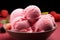 Berry bliss delightful assortment of strawberry ice cream scoops promises sweet satisfaction