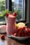 Berry Burst Smoothie on table with kitchen background, photo realistic, AI generated