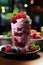 Berry Burst Smoothie on table with kitchen background, photo realistic, AI generated