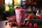 Berry Burst Smoothie on table with kitchen background, photo realistic, AI generated