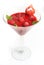 Berry cocktail with raspberries in a glass bowl