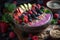 Berry fresh colorful smoothie bowl. Generate ai