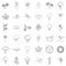 Berry icons set, outline style