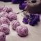 Berry marshmallow on wooden background