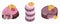 Berry mousse, macarons and delicious cake, Sweet dessert lavender flavors Vector illustration