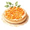 berry pie, apricot dessert, fruit pastry, isolated on a white background