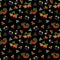 Berry seamless pattern. Fashion print. Mountain ash, strawberry, blueberry, currant, rowan, viburnum and black chokeberry. Design