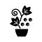 Berry shrubs and vines black glyph icon