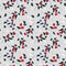 Berry and tiny flower seamless pattern