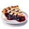 Berrylicious Bliss: Irresistible Blueberry Pie Isolated on White Background - Generative AI