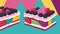 Berrylicious Delight Blackberry Ice Cream Sandwich in Vibrant Illustration.AI Generated