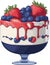 Berrylicious Trifle: Simple and Minimalist Cartoon-style Illustration of a Summery Delight