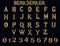 Berserker warrior gold alphabet 3D rendered letters