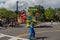 Bert, Ernie and police woman dancer in Sesame Street Party Parade at Seaworld 1