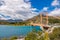 Bertran lake and General Carrera lake bridge and mountains beautiful landscape, Chile, Patagonia, South America