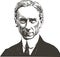 Bertrand Russell portrait in line art illustration