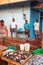 Beruwala, Sri Lanka - 10 February, 2017: Group of sellers and customers bargain at fish market in Bentota or Aluthgama area