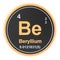 Beryllium Be chemical element. 3D rendering