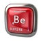 Beryllium Be chemical element from the periodic table red icon