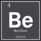 Beryllium chemical element, dark square symbol