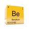 Beryllium symbol yellow cube