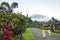 Besakih temple and mount agung view in bali indonesia