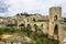 Besalu, Spain - 08.12.2017: view of besalÃº with its romanic bridge