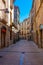 Besalu, Spain, May 28, 2022: Medieval street in Spanish town Bes