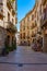 Besalu, Spain, May 28, 2022: Medieval street in Spanish town Bes