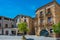 Besalu, Spain, May 28, 2022: Medieval street in Spanish town Bes