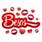 Besos - Kisses spanish text - red lips icon