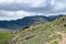 Bespublika Buryatia. Buddhist pillars on a hill against the backdrop of mountains. A summer day.