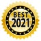 Best 2021 golden badge, edittable vector illustration